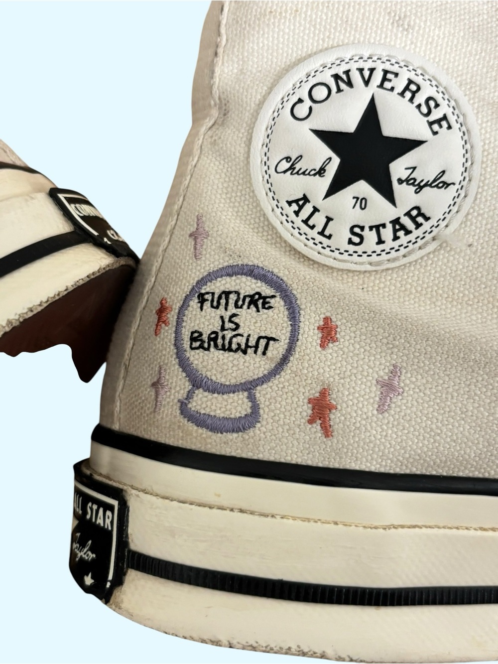 White All Stars Converse Chuck High Top Sneakers Size 6 - Picture 5 of 8